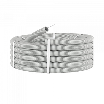 Труба гофрированная ПВХ d=25 мм (50 м) с зондом серая DKC во Владивостоке