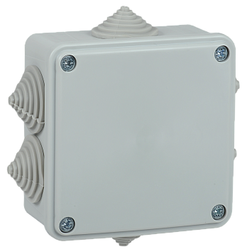 Коробка распаячная КМ для открытой проводки 100х100х45мм IP44 6 вводов (7035) IEK  – купить распределительные коробки, крепеж, изоляцию оптом и в розницу  Коробка распаячная КМ для открытой проводки 100х100х45мм IP44 6 вводов (7035) IEK во Владивостоке