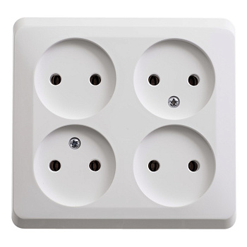 Розетка четырехместная ЭТЮД SE накладная белая  – купить розетки, рамки, выключатели оптом и в розницу  Розетка четырехместная ЭТЮД SE накладная белая во Владивостоке