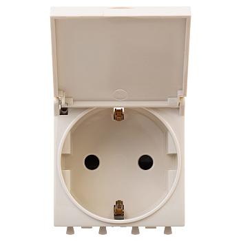 Розетка с крышкой модульная, 2P+E, с защитной шторкой, Avanti "Ванильная дымка", 2 мод. DKC во Владивостоке