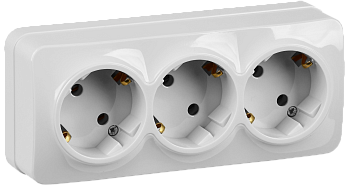 Розетка 3ая с з/к НАКЛАДНАЯ 16А GLORY белая РС23-3-ХБ IEK во Владивостоке