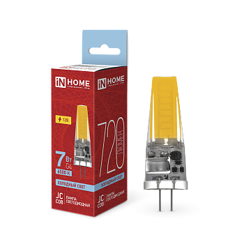 Лампа светодиодная LED-JC-COB 7Вт 12В G4 6500К 720Лм IN HOME во Владивостоке