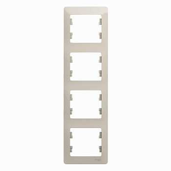 Рамка четырехместная вертикальная Glossa SE молочная во Владивостоке