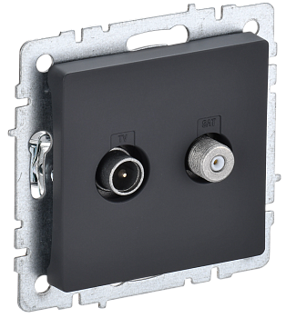 Розетка двойная телевизионная+SAT BRITE IEK графит во Владивостоке