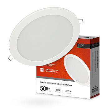 Панель светодиодный встраиваемая круглая RLP-VC 50Вт 230В 4000К 4000Лм 295мм белая IP40 IN HOME во Владивостоке