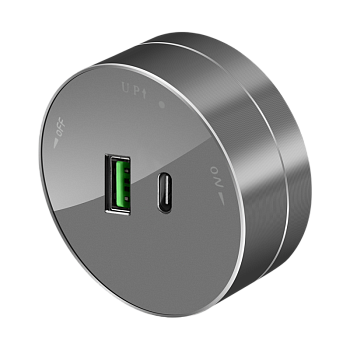 Розетка 2хUSB (тип А+С) 18Вт, 5В/3А Графит MultiTrack SE во Владивостоке