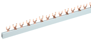 Шина соединительная типа FORK (вилка) 2Р 63А (дл.1 м) IEK  – купить щиты пластиковые, металлические оптом и в розницу  Шина соединительная типа FORK (вилка) 2Р 63А (дл.1 м) IEK во Владивостоке
