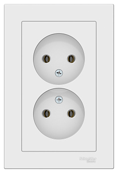 Розетка двойная AtlasDesign SE белая в сборе во Владивостоке