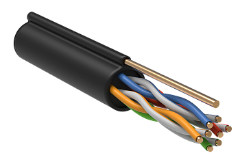 Витая пара F/UTP категории 5E 4 пары LDPE 1м трос черный GENERICA  – купить кабель и провод оптом и в розницу  Витая пара F/UTP категории 5E 4 пары LDPE 1м трос черный GENERICA во Владивостоке