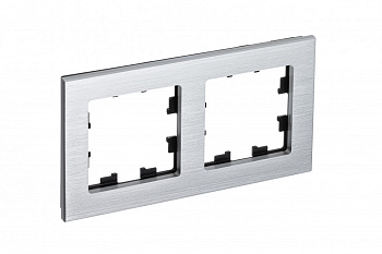 Рамка двойная AtlasDesign Nature SE металл серебро во Владивостоке