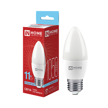 Лампа светодиодная LED-СВЕЧА-VC 11Вт 230В Е14 6500К 1050Лм IN HOME  – купить лампы всех видов оптом и в розницу  Лампа светодиодная LED-СВЕЧА-VC 11Вт 230В Е14 6500К 1050Лм IN HOME во Владивостоке