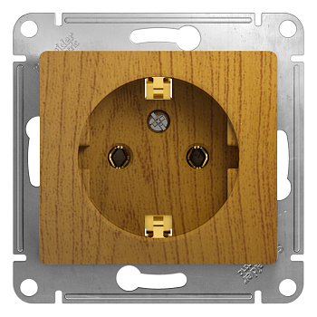 Розетка одинарная Glossa SE с заземлением дуб во Владивостоке