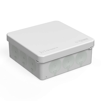 Коробка распределительная для прямого монтажа двухкомпонентная HF IP66 100х100х40 Промрукав  – купить распределительные коробки, крепеж, изоляцию оптом и в розницу  Коробка распределительная для прямого монтажа двухкомпонентная HF IP66 100х100х40 Промрукав во Владивостоке