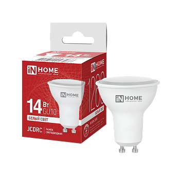 Лампа светодиодная LED-JCDRC-VC 14Вт 230В GU10 4000K 1260Лм IN HOME  – купить лампы всех видов оптом и в розницу  Лампа светодиодная LED-JCDRC-VC 14Вт 230В GU10 4000K 1260Лм IN HOME во Владивостоке