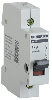 Выключатель нагрузки (мини-рубильник) ВН-32 1Р 63А GENERICA во Владивостоке