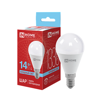 Лампа светодиодная LED-ШАР-VC 14Вт 230В E14 6500K 1330Лм IN HOME  – купить лампы всех видов оптом и в розницу  Лампа светодиодная LED-ШАР-VC 14Вт 230В E14 6500K 1330Лм IN HOME во Владивостоке