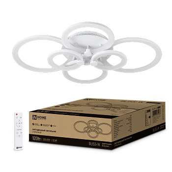 Светильник светодиодный ELEGANT BLISS-W 120Вт 230В 3000-6500K 8400Лм 780х550х130мм c пультом ДУ белый IN HOME во Владивостоке