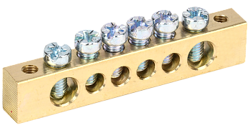 Шина PEN "земля-ноль" 8х12мм 6/2 (6групп/крепеж по краям) IEK во Владивостоке