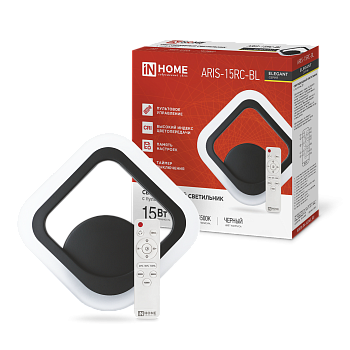 Светильник светодиодный ELEGANT ARIS-15RC-BL 15Вт 230В 3000-6500К 1200Лм пульт ДУ черный IN HOME  – купить кабель и провод оптом и в розницу  Светильник светодиодный ELEGANT ARIS-15RC-BL 15Вт 230В 3000-6500К 1200Лм пульт ДУ черный IN HOME во Владивостоке