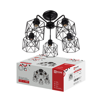 Люстра под лампу LOFT ATIKO-СN-5E27R-BL 5хЕ27 черный IN HOME во Владивостоке