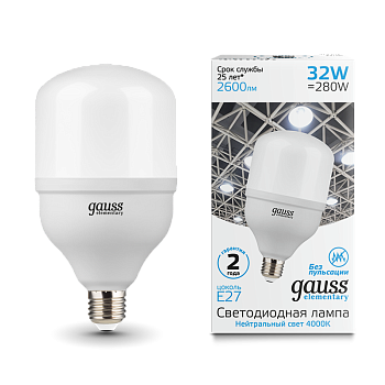 Лампа сд LED-T100 32Вт E27 6500K 2700Лм Elementary GAUSS во Владивостоке