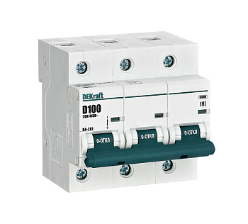 Автоматический выключатель DEKraft ВА-201 3Р100А 10кА х-ка D во Владивостоке