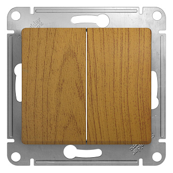 Выключатель двухклавишный Glossa SE дуб во Владивостоке