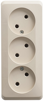 Розетка тройная ЭТЮД SE накладная крем во Владивостоке