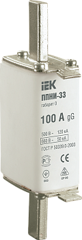 Плавкая вставка предохранителя ППНИ-33, габарит 0, 100А IEK  – купить силовое и модульное оптом и в розницу  Плавкая вставка предохранителя ППНИ-33, габарит 0, 100А IEK во Владивостоке