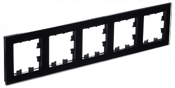 Рамка пятиместная AtlasDesign Nature SE стекло черная во Владивостоке