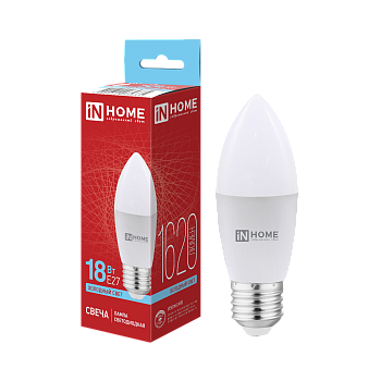 Лампа светодиодная LED-СВЕЧА-VC 18Вт 230В E27 6500K 1620Лм IN HOME во Владивостоке