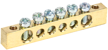 Шина PEN "земля-ноль" 6х9мм 6/2 (6групп/креп по краям) IEK во Владивостоке