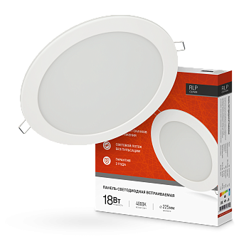 Панель светодиодная встраиваемая круглая RLP 18Вт 230В 4000К 1080Лм 225мм белая IP40 IN HOME во Владивостоке