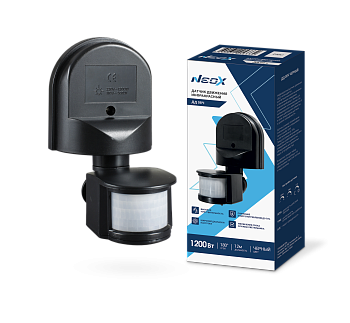 Датчик движения инфракрасный ДД 08Ч 1200Вт 180 гр.12м IP44 черный NEOX во Владивостоке