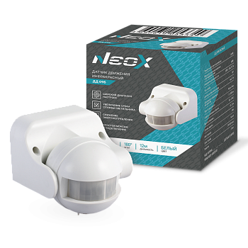 Датчик движения инфракрасный ДД 09Б 1200Вт 180 гр.12м IP44 белый NEOX во Владивостоке