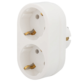 Двойник электрический 16А с заземлением белый REXANT во Владивостоке