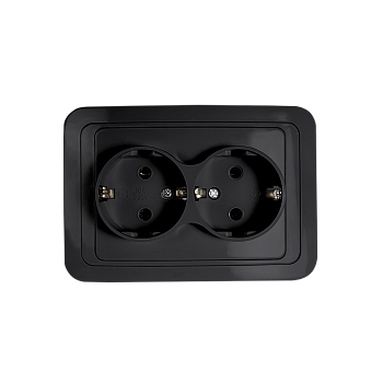 Розетка двойная с заземлением CLASSICO черная 2128B IN HOME во Владивостоке