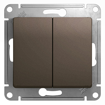 Выключатель двухклавишный Glossa SE шоколад во Владивостоке