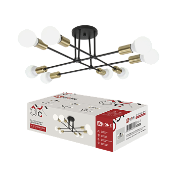 Светильник потолочный под лампу LOFT EASY-8E27-BLT 8хЕ27 черный, латунь IN HOME во Владивостоке