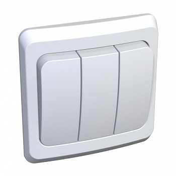 Выключатель трехклавишный ЭТЮД SE белый во Владивостоке