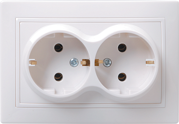 Розетка двойная КВАРТА IEK с заземлением белая во Владивостоке