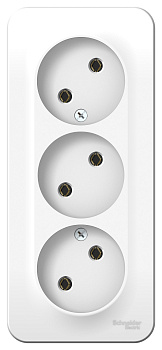 Розетка тройная BLANCA SE накладная с изоляционной пластиной белая во Владивостоке