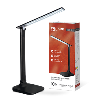 Светильник настольный светодиодный SIMPLE ССО-02Ч 10Вт 625Лм сенсор, адаптер ЧЕРНЫЙ IN HOME во Владивостоке