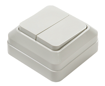 Выключатель двухклавишный BOLLETO белый накладной 7023 IN HOME во Владивостоке