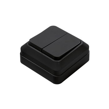 Выключатель двухклавишный BOLLETO черный накладной 7023B IN HOME во Владивостоке