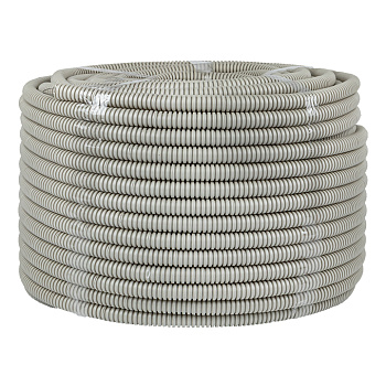 Труба гофрированная ПВХ с протяжкой d=16 мм (100 м) серая Plast EKF во Владивостоке