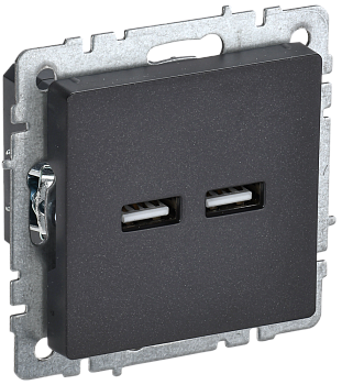 Розетка USB A+A 3,1А BRITE IEK черная во Владивостоке