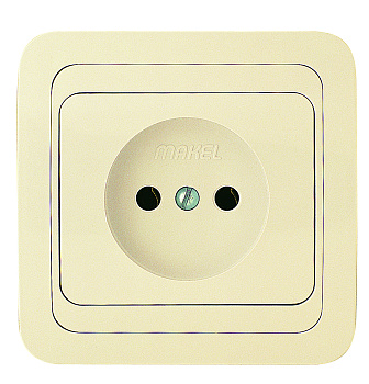 Розетка одинарная МИМОЗА MAKEL крем во Владивостоке
