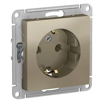 Розетка одинарная AtlasDesign SE с заземлением шампань во Владивостоке