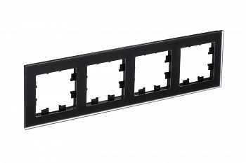 Рамка четырехместная AtlasDesign Nature SE матовое стекло черная во Владивостоке